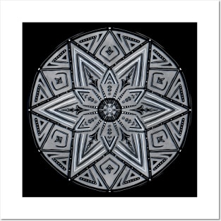 Circling The Stars Charcoal Geometric Posters and Art